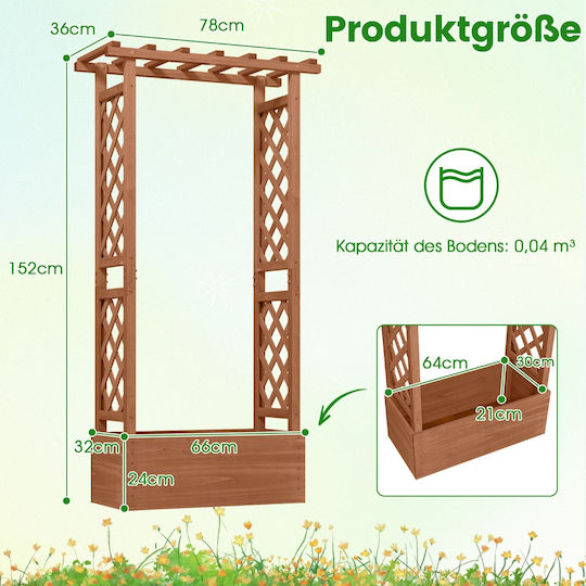 Costway Planter Box Din Lemn Portocaliu Costway Planter Box Din Lemn Portocaliu