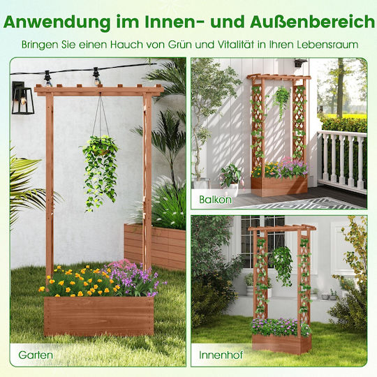 Costway Wooden Orange Planter Box 152x32x66cm