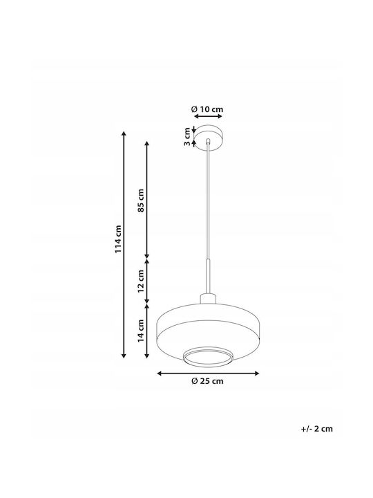 Beliani Pirris Pendant Ceiling Light Transparent