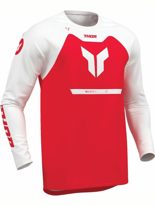 Thor Μπλούζα Menace Racewear Ridemode Red Λευκά Κόκκινα Polyester