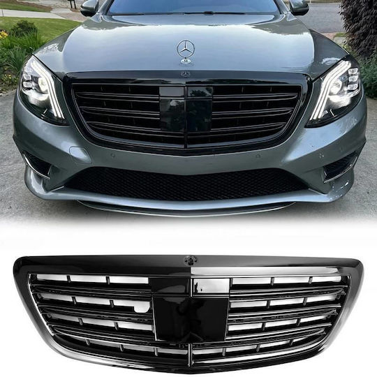 Mask Mercedes-Benz S-Class W222 13-20 AMG Look Night Edition Black Glossy 1 Piece Mercedes Benz Carner