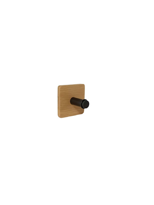 Bisk Single Bathroom Hook with Screws Black