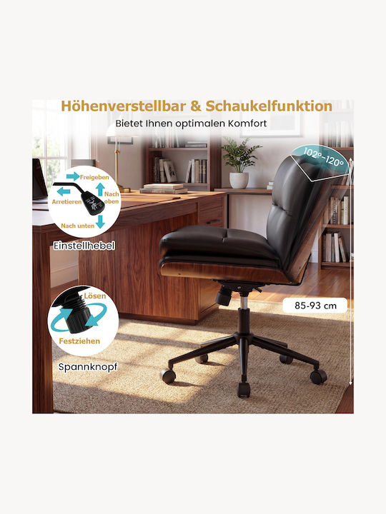 Costway Office Chair with Recline and Adjustable Arms Black