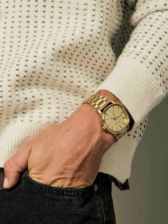 Nixon Women's Watch 42mm Battery with Gold Metal Bracelet