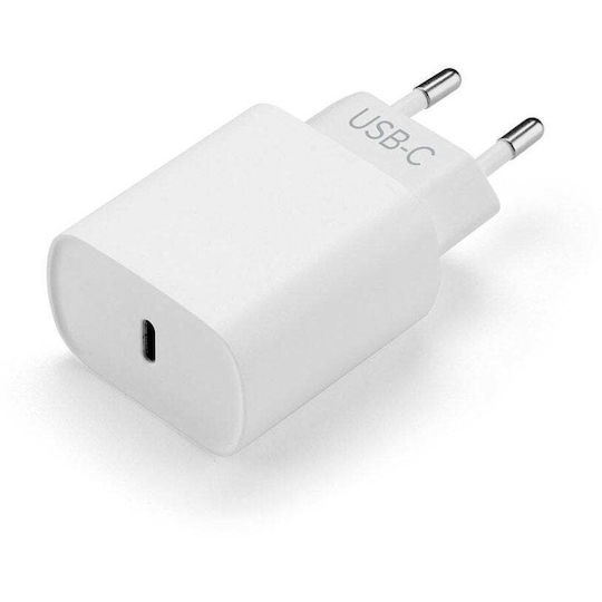 Cellular Line Зарядно Устройство с Вграден Кабел с USB-C Порт 20W Power Delivery Бял