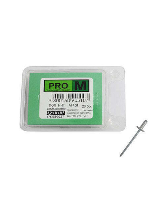 Pop Nieten Weit Peripherie 3,2x8x9,5 Mm Pro M 20 Stücke