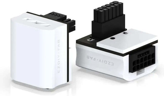 Ezdiy-fab 12vhpwr 600w GPU Adapter RVS 90° Weiß