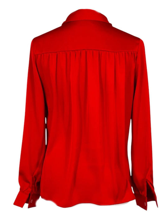 Women's Satin Red Blouse