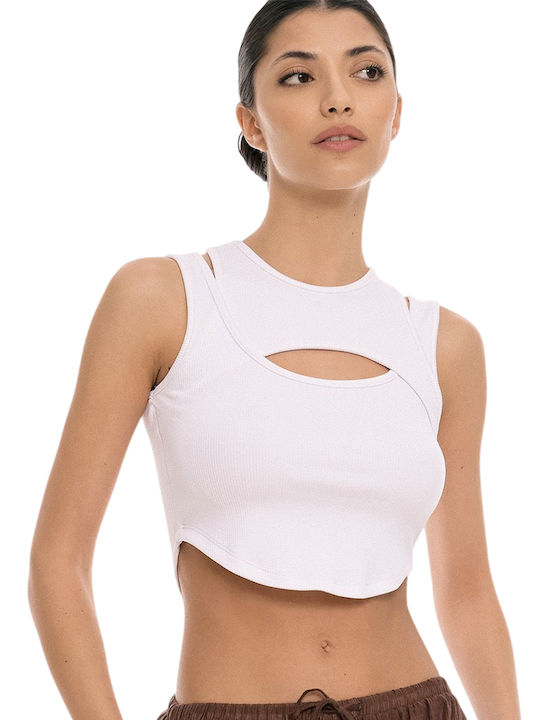 Bluza Damă Crop Top Alb