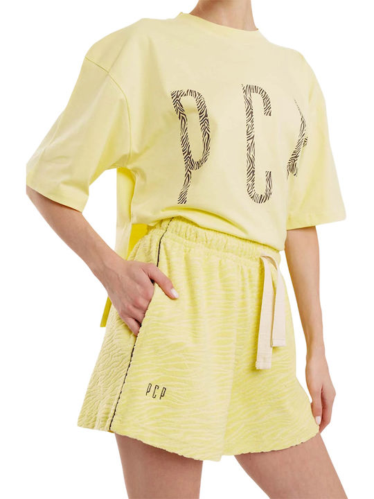 Women's T-shirt Animal Print Yellow STSHI0014