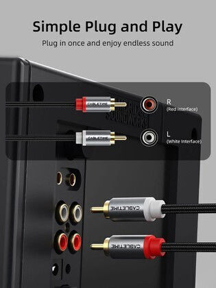 Cabletime Cablu 2x RCA de Sex Masculin - 2x RCA de Sex Masculin 2m