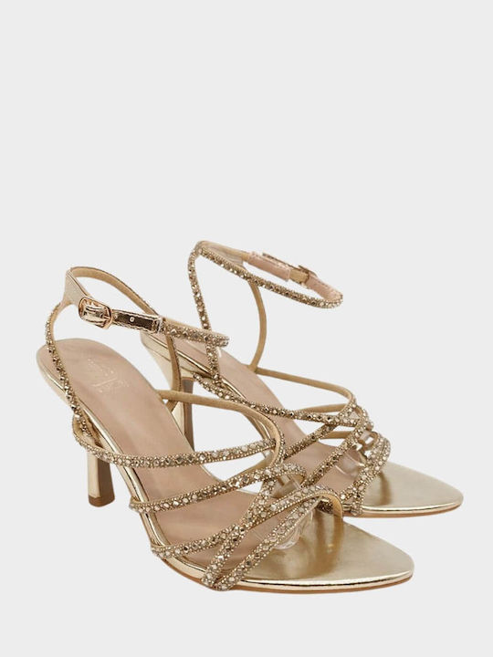Sandals with Gold Strass