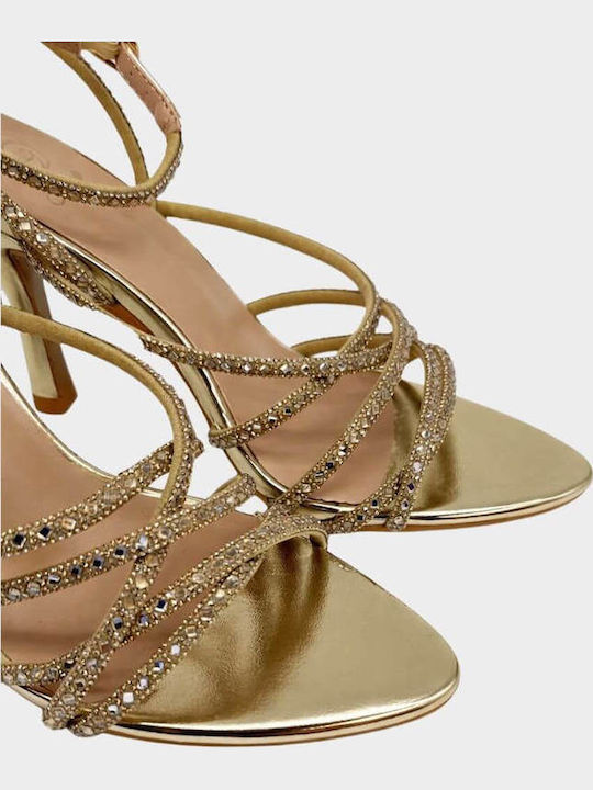 Sandals with Gold Strass