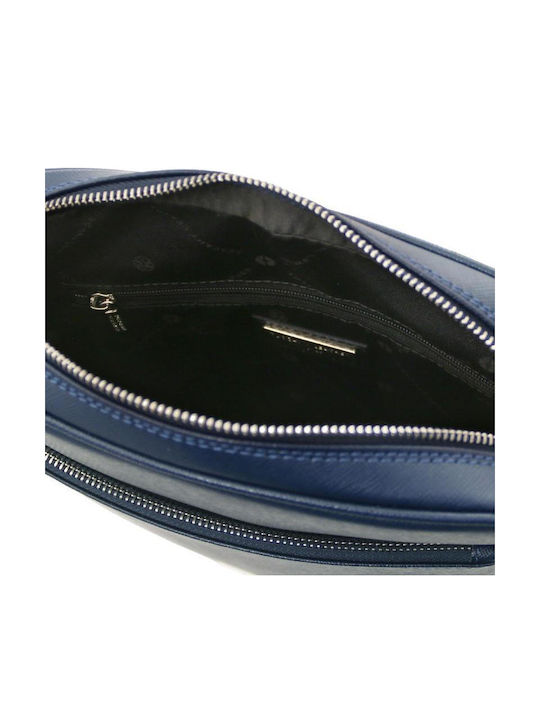 Leather Men's Shoulder / Crossbody Bag Navy Blue