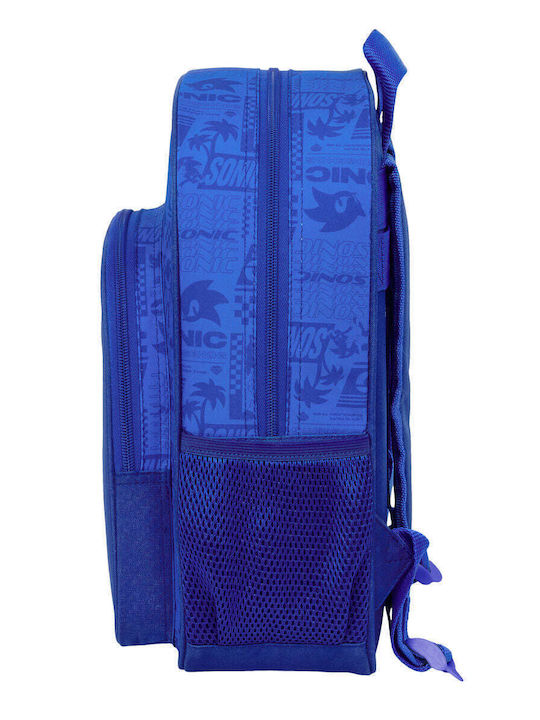 Sonic Σχολική Τσάντα Πλάτης Μπλε 26 x 11 x 34εκ