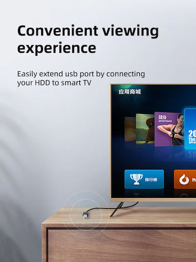 Cabletime USB 2.0 Cable USB-A male - USB-A female Μαύρο 1.5m