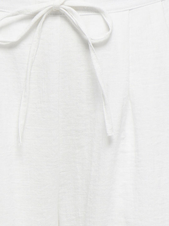 Wide Wide Women's Pantaloons with Rubber Band in Relaxed Fit White