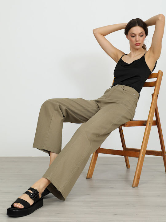 Women's Fabric Trousers Beige