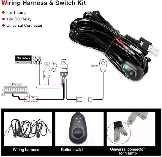 LED Super Triple-Row 60W Waterproof Headlights & Wiring Harness & Bull-Bar 2000lm-12/24V Tc-398