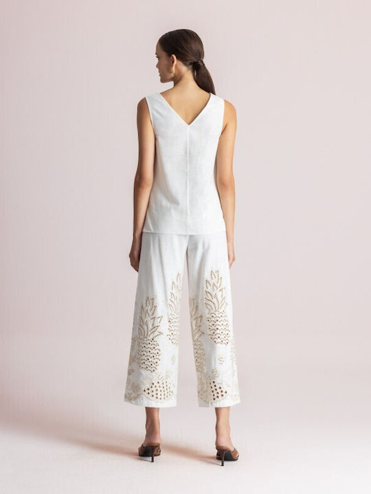 Damenhellbeiges Set mit Hosen