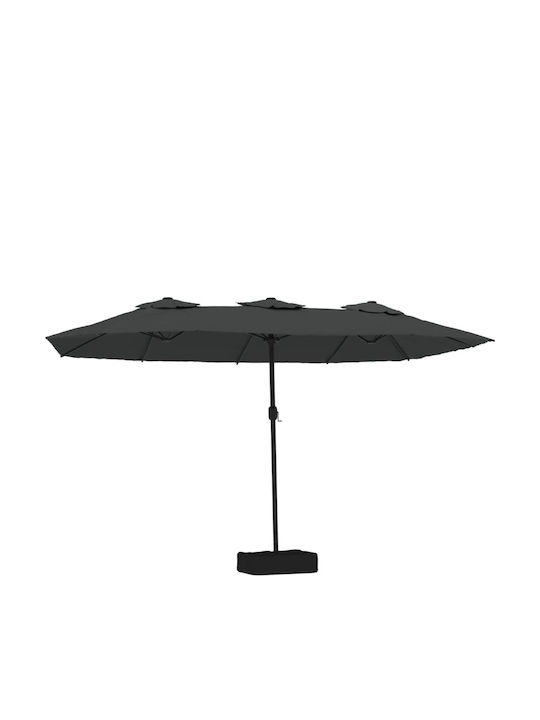 Metallischer Grau Garten- und Terrassen-Sonnenschirm 4,49x2,65xH2,45m