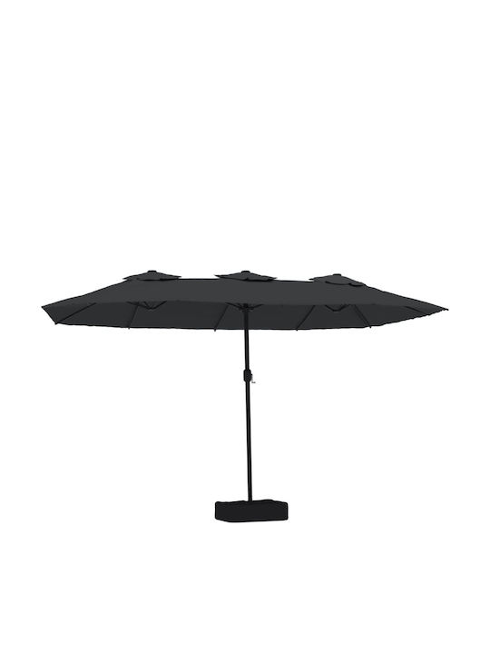 Aluminium Garten- und Terrassen-Sonnenschirm Schwarz 4.49x2.45xHöhe 2.45m
