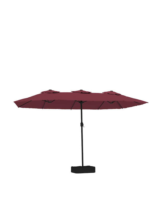 Aluminium Burgundischer Garten- und Terrassen-Sonnenschirm 4.49x2.45xHöhe 2.45 m