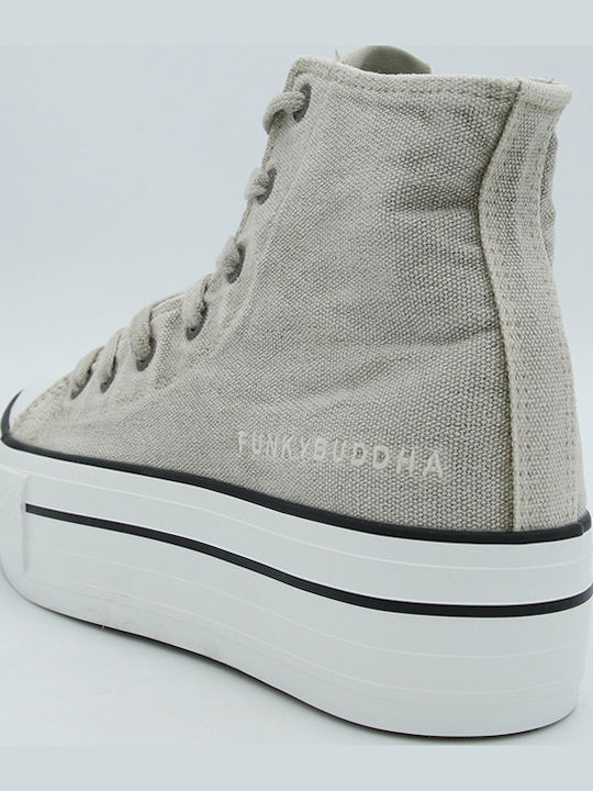 Γυναικεία Flatforms Μποτάκια Λευκά