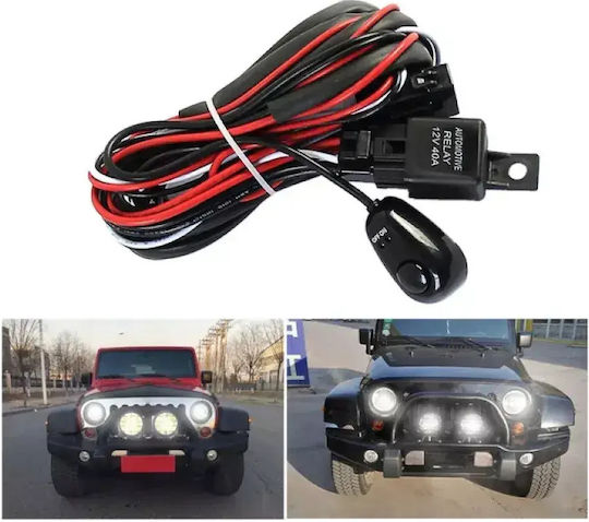 Wiring Harness 2 Leads LED Bars Vehicle Spotlights Relay & On Off Switch 12V TC-408