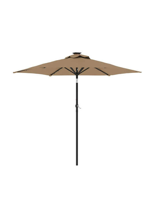 Runder Metall-Garten- und Terrassen-Sonnenschirm Braune F2.12xY2.12m