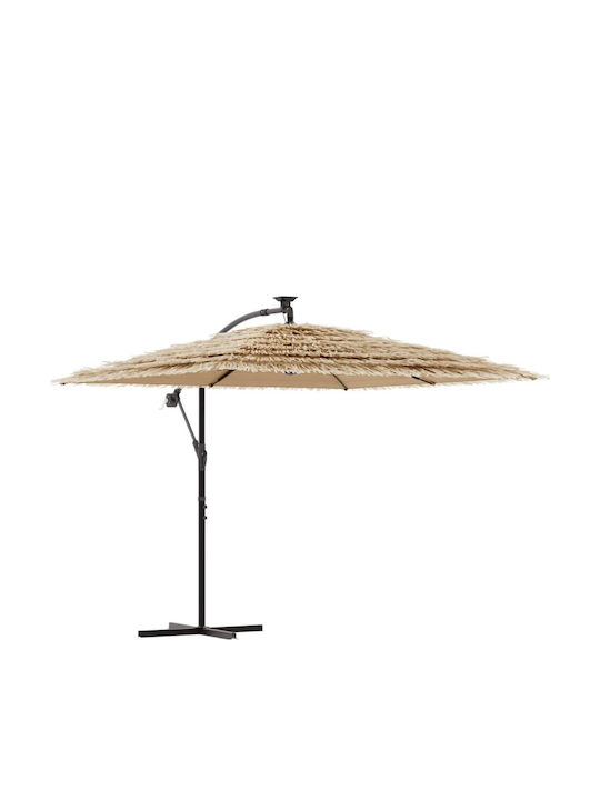 Hanging Circular Parasol Metal Brown F2.3xH2.3m