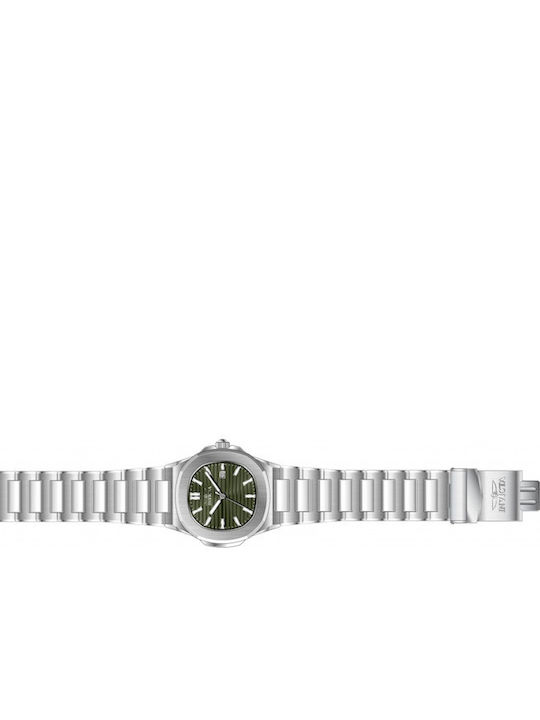Invicta Herrenuhr 41mm Batterie mit Silber Metall-Armband