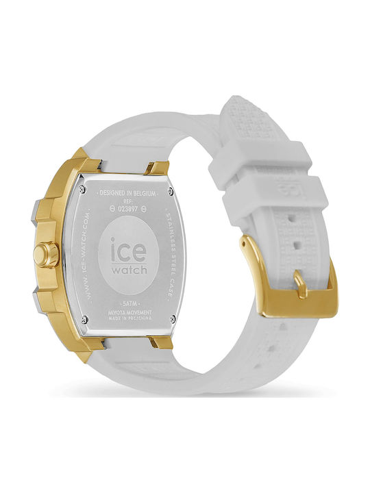 Ice Γυναικείο Ρολόι 45mm Μπαταρίας με Λευκό Καουτσούκ Λουράκι
