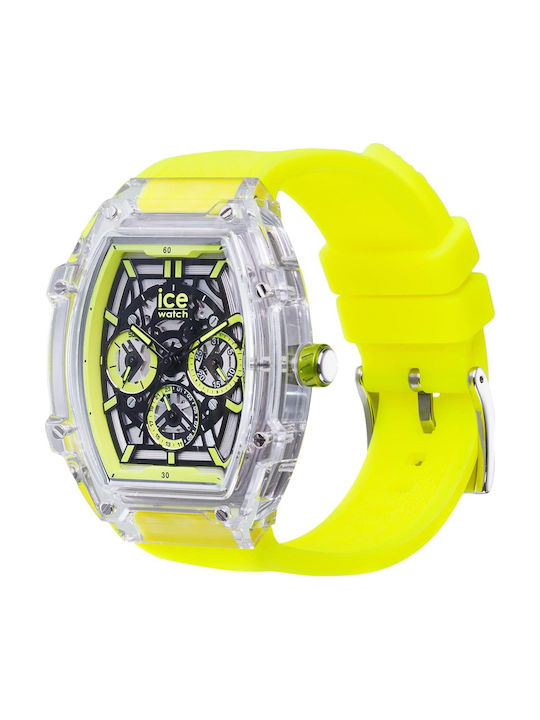 Ice Womens Watch 45mm Battery With Yellow Rubber Strap