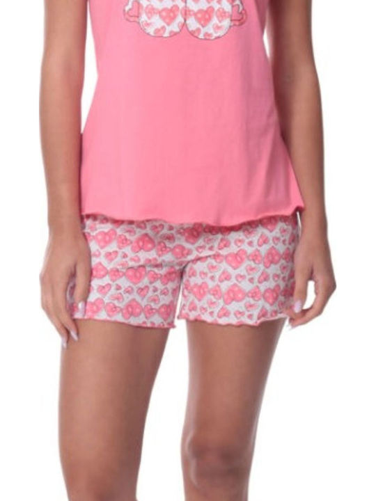 Tres Chic Summer Women's Pyjama Set Cotton Pink