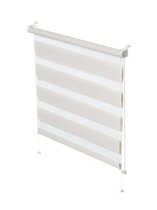 Double Partial Blackout Roller Blinds Ecru P68xH215cm