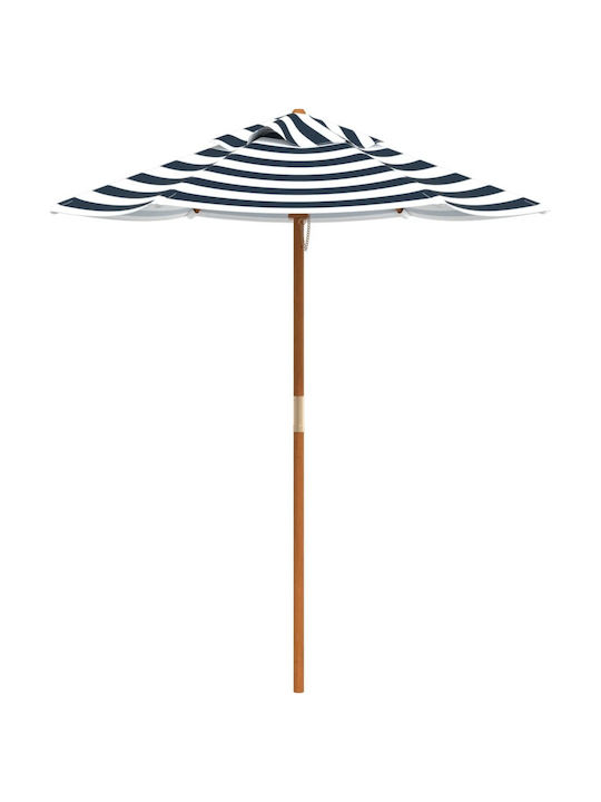 Runder Holz-Garten- und Terrassen-Sonnenschirm Blau Φ1.4xH1.4m