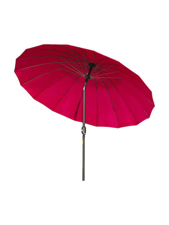 Umbrelă Rotundă Metalică Roșie cu Bază de Susținere Φ2.5m