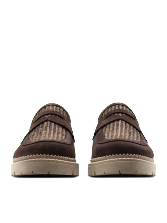 Bacali Collection Suede Mules Καφέ