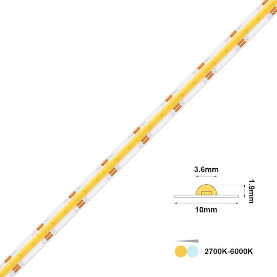 LED Strip 14W 24V Adjustable White Light 1m COB Type