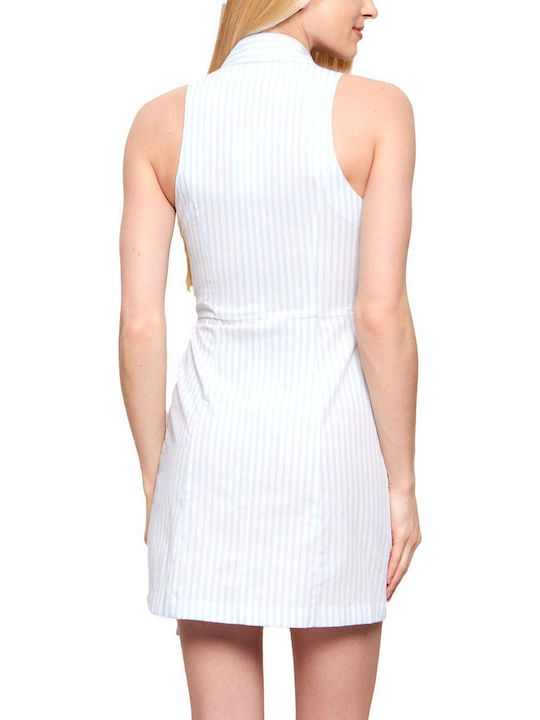 Sommer Mini Hemdkleid Wickel Hellblau