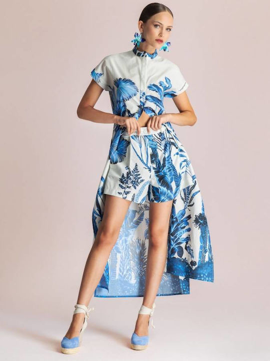 Summer Midi Shirt Dress White
