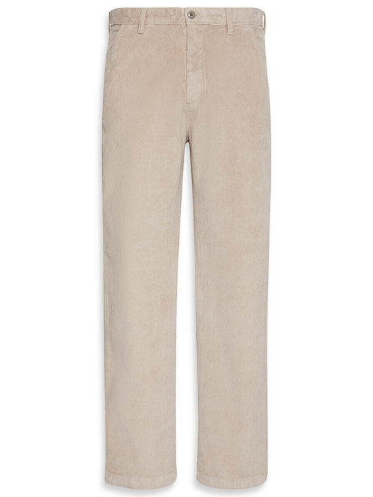 Men's Chino Elastic Relaxed Fit Brown Trousers