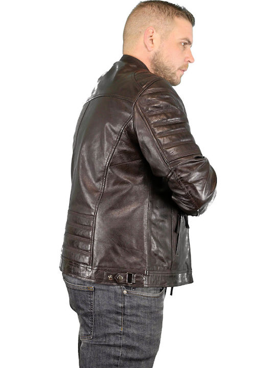Leder Herren Jacke Tabac Braun
