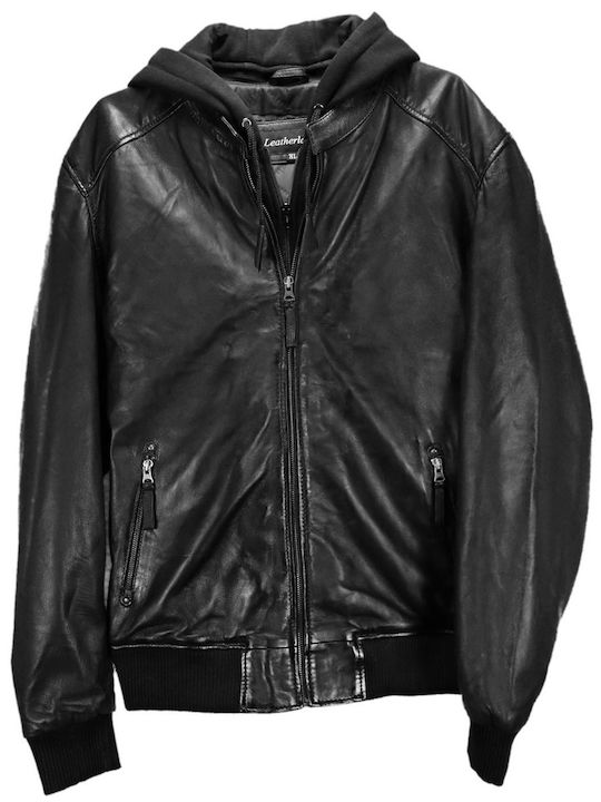 Leder Herren Jacke Schwarz