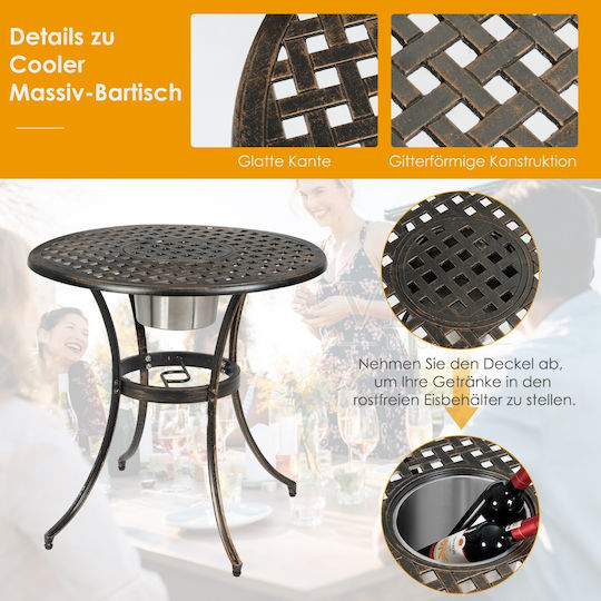 Outdoor Dining Room Set 3 Pieces Bronze