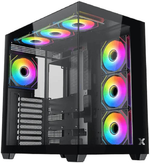 Xigmatek Aqua V Air Gaming Midi Tower Computer Case with Side Window and ARGB Lighting Black