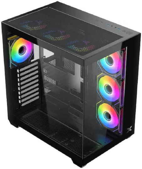 Xigmatek Aqua V Air Gaming Midi Tower Computer Case with Side Window and ARGB Lighting Black
