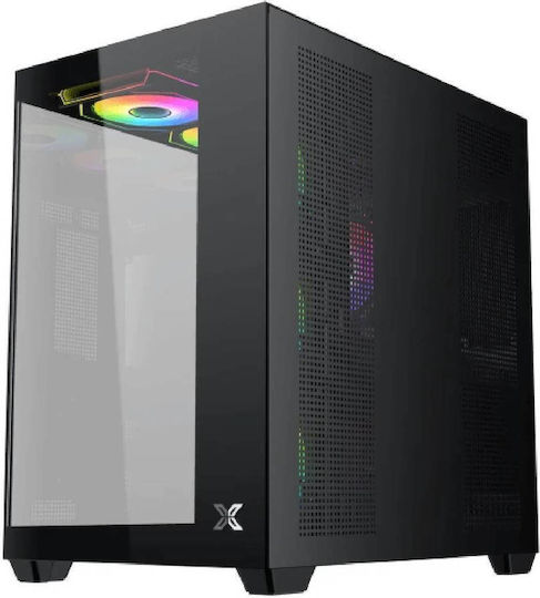 Xigmatek Aqua V Air Gaming Midi Tower Computer Case with Side Window and ARGB Lighting Black