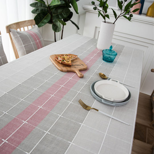FRIPIA Покривка за маса Ленена с Бродерия Многоцветна 140x250см